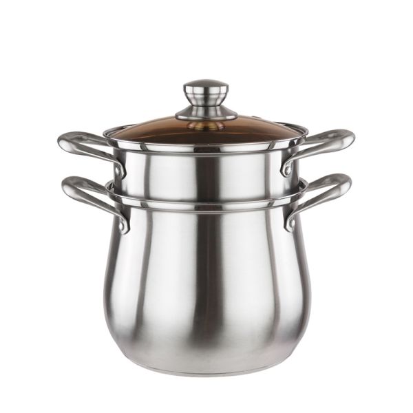 Different Size Stackable Steamer Pot Stainless Steel Material Double Layer