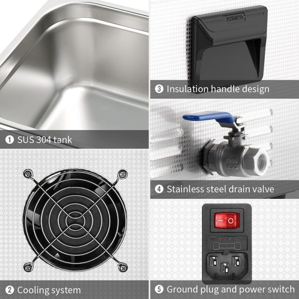 10L/2.5 Gal Digital Ultrasonic Cleaner 110V SUS304 With Timer Heater