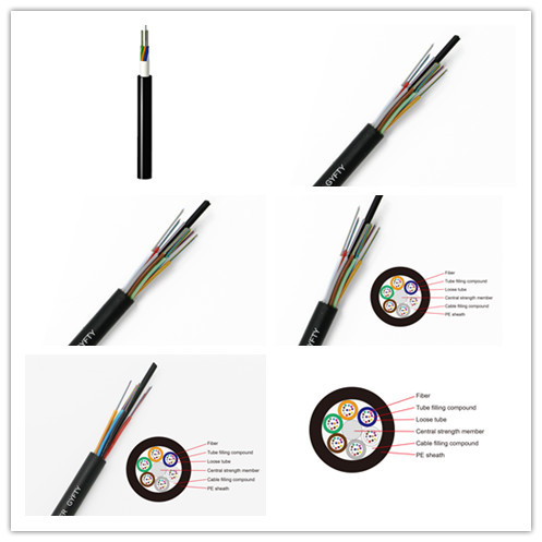 G652D Aerial Duct GYFTY 12 24 48 72 96 Core Single Mode Fiber Optical Cable
