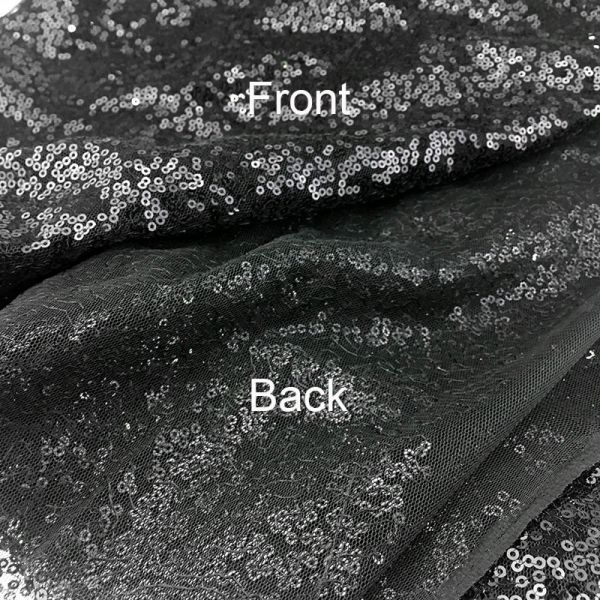 110-150gsm Black Tulle Polyester Metallic Sequin Fabric for Garment