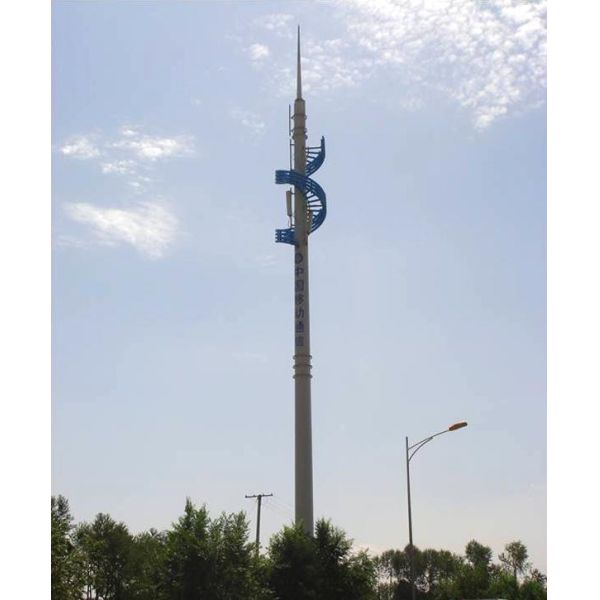 Steel Conical Self Supporting Telecommunication Pole With Climbing Ladders