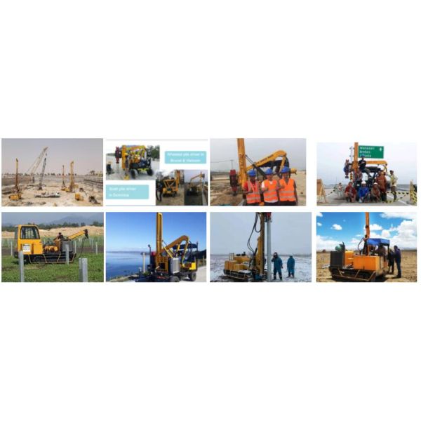 Wheel type guardrail installation YC260 hydraulic hammer pile driving machine