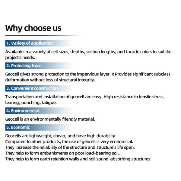 HDPE Geocell Ground Enhancement Cellular System for Gravel Grid Driveway Stabilization