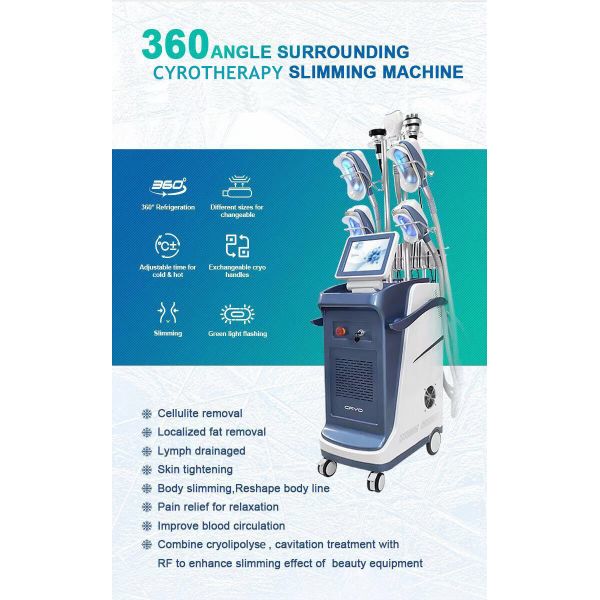 360 Cryolipolysis Slimming Machine 4 Handle 10 Degrees Fat Loss Vacuum Massage