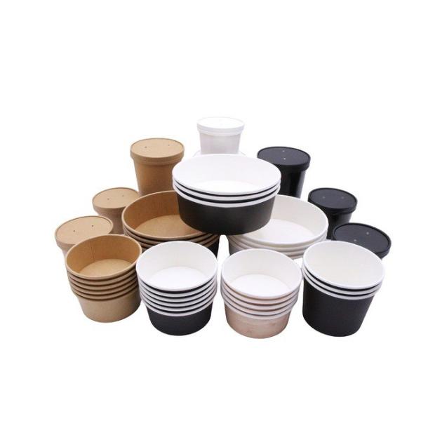 Disposable Brown Paper Bowls 20oz For Ice Cream Packaging Disposable Soup Bowl
