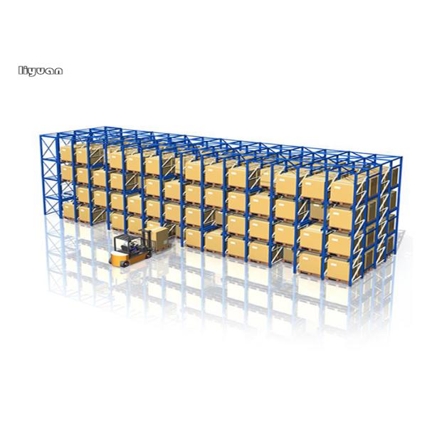 Pitch 75mm Drive In Drive Through Racking System , Drive In Warehouse Racking