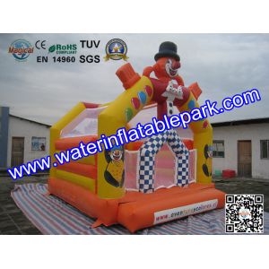 Yellow Inflatable Small Clown Bouncy Castle For Amusement Park
