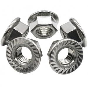 China Galvanized Carbon Steel Hex Flange Nut Din 6923 Fasteners on sale
