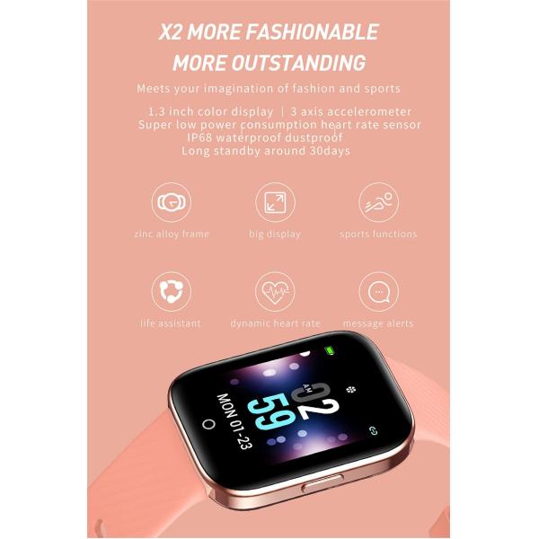 Smart Watch IP68 Waterproof Heart Rate Monitor Health Bracelet Fitness Tracker Bluetooth Smart Watch
