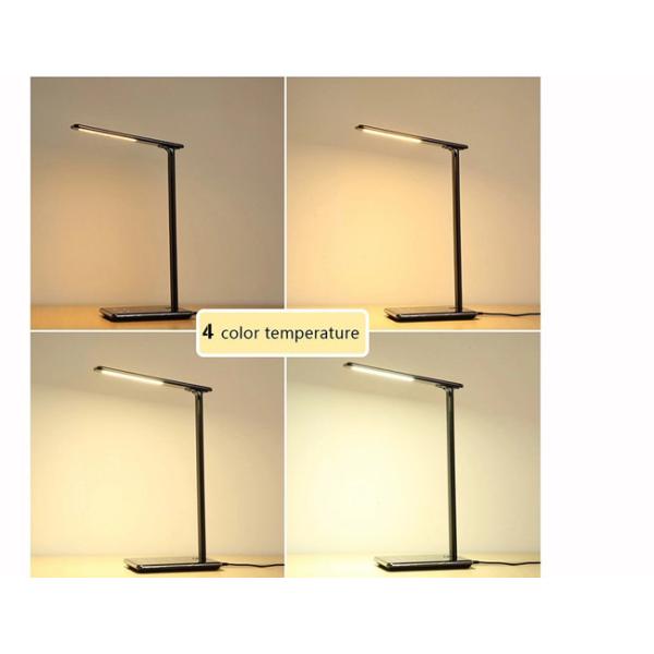 Cmagic Qi Wireless Charging LED Desk Lamp , 4 Level Led Adjustable Desk Lamp Black Color