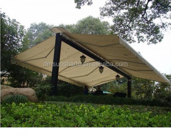 Open Air Double Sided Awning Independent Garden Restaurant Retractable Awning
