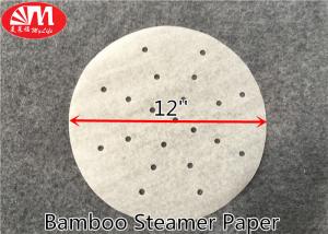 China White / Brown Bamboo Steamer Paper , Perforated Parchment Paper Non Stick wholesale