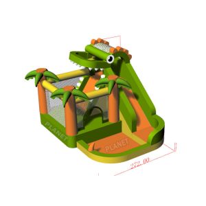 China Backyard 210D Inflatable Shark Bouncy Castle Water Slide With Pool wholesale