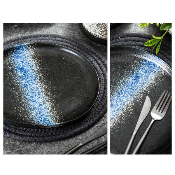 Irregular Rustic Black Porcelain Dinnerware