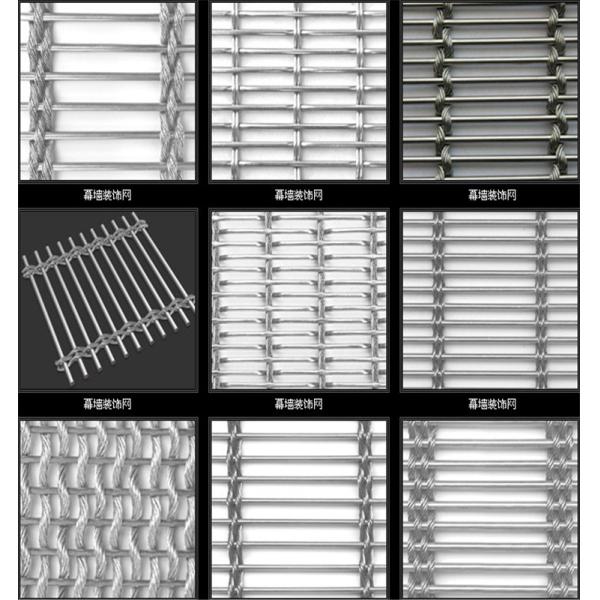 Architectual Decorative Wire Mesh Fence Panels , Stainless Steel Woven Wire Mesh