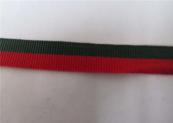 1cm Custom Jacquard Ribbon / Red And Green Polyester Jacquard Webbing