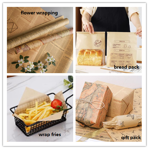 40gsm 50gsm 60gsm Food Grade Brown Kraft Paper Jumbol Roll Wide 40" x 100ft For Package 