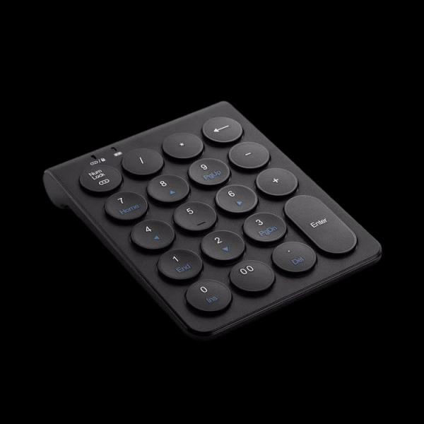 Black Wireless Industrial Numeric Keypad 15 Key Bluetooth Desktop Plastic Material