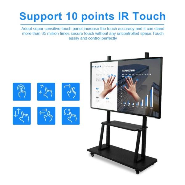 75 Inch 4K Interactive Digital Signage Kiosk Teaching Whiteboard For Meeting Room