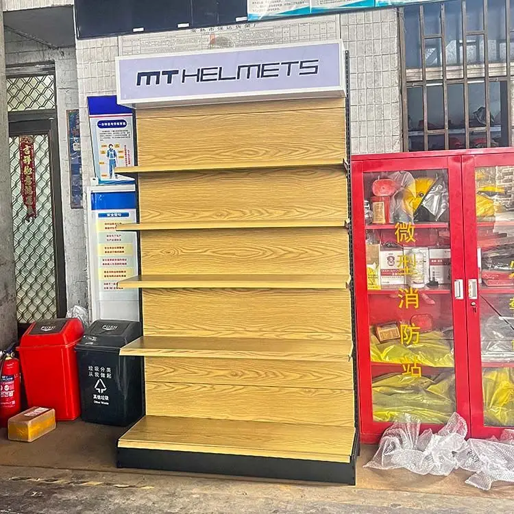 Best Selling Factory customized color size metal heavy duty shelves steel single side rack for grocery store shelves