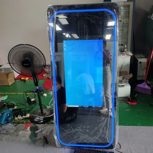 China Portable Magic Mirror Photobooth Touch Screen Selfie Mirror With Lights wholesale