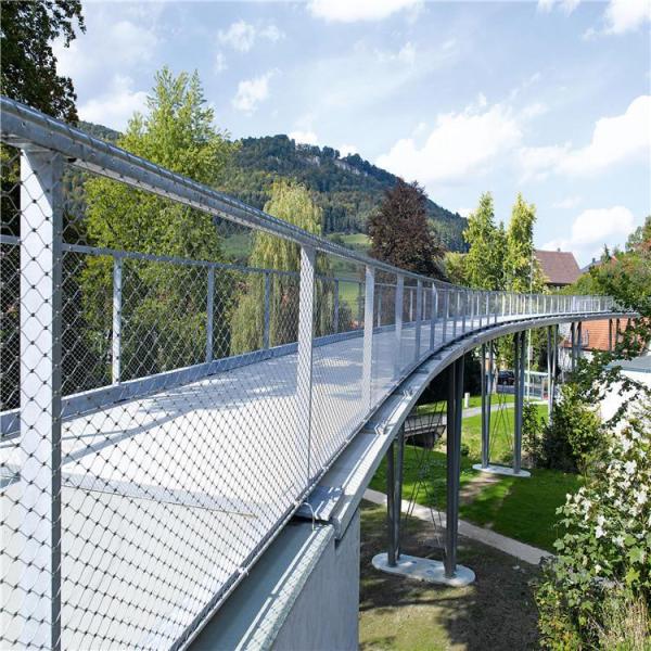 Rustless Banister Safety Net Stainless Steel Knotted Mesh Type Fatigue Resistance