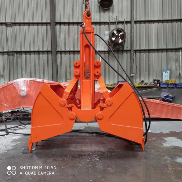 0.2-6.8 Cbm Double Cylinders Hydraulic Clamshell Bucket For Excavator