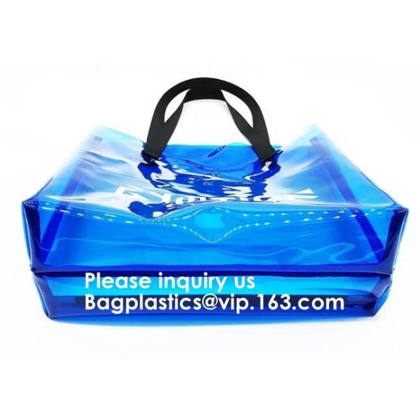 Transparent Makeup Bag Cosmetic Bag Pvc Tote Bag With Clear Handles And Plastic Buckle Closure, crossboady, shoulder
