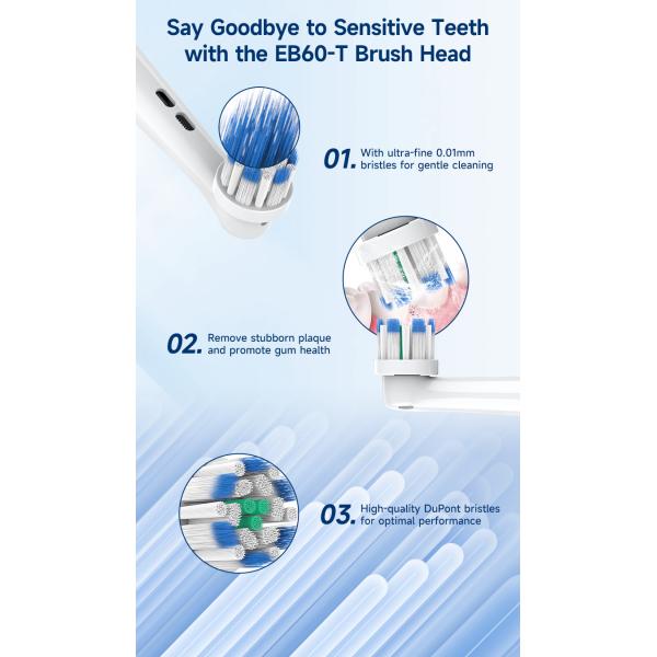 Adult Round Sonic Electric Toothbrush Heads With Soft Dupont Bristles Effective Clean