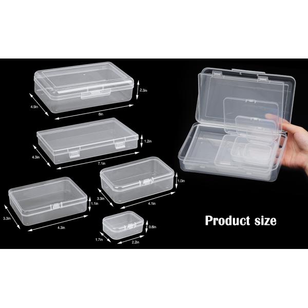 Organizer Storage Box, Rectangular Empty Mini Clear Plastic Organizer Storage Box Containers with Lids Small Items