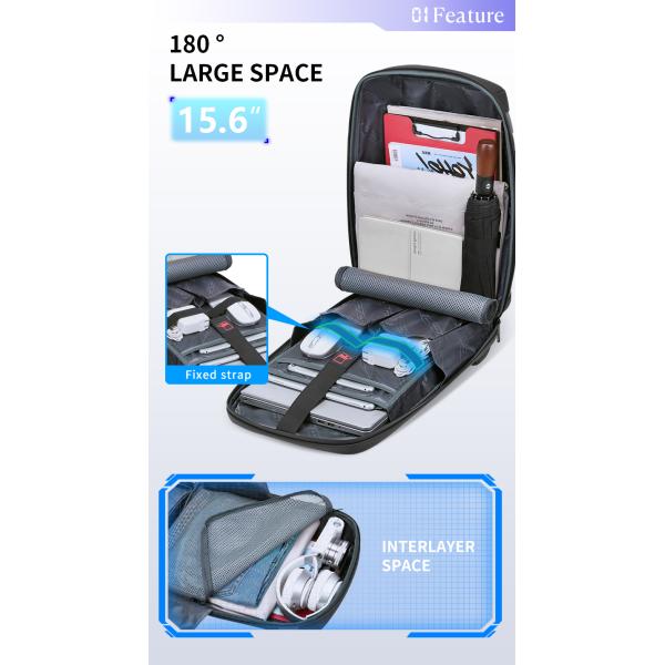 Softback Waterproof Business Backpack With USB Customized Logo