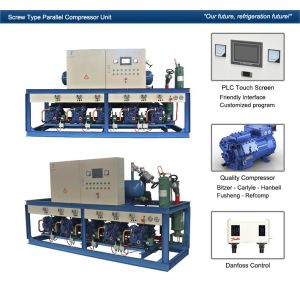China Cattle Meat Cooling Condensing Units Parallel Compressor Racks wholesale