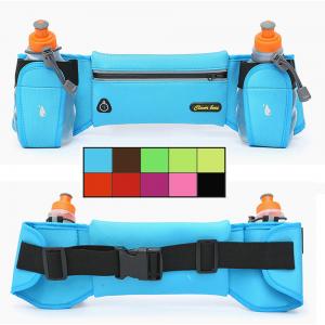 China Wholesales Cycling Waist Bag 2 Water Bottle Holder Pouches Customized Waist Packs Lightweight OEM Hiking Waist Packs wholesale