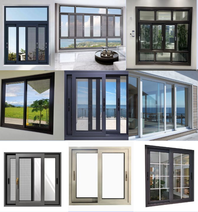 Thermal Break Aluminum Sliding Window Glass With Soundproof Hurricane Impact Double Glazed