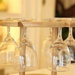 Wooden wine glass holder bamboo hanging wine glass rack