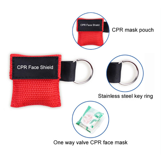 Portable First Aid CPR Mask Disposable Key Chain Pocket Cardiopulmonary Resuscitation