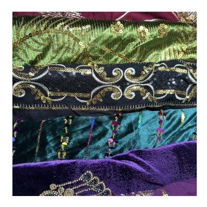 Moroccan Style Embroidery Sofa Fabric Upholstery Cotton Polyester Embroidery