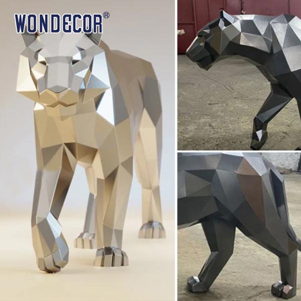 Majestic Forged Metal Sculpture Large Scale Public Art Geometric Tiger