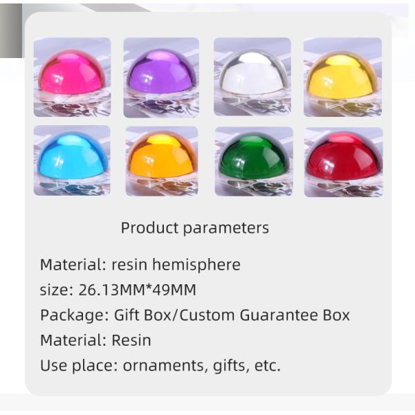 Half Round Resin Ball 50mm Acrylic Style For Kids