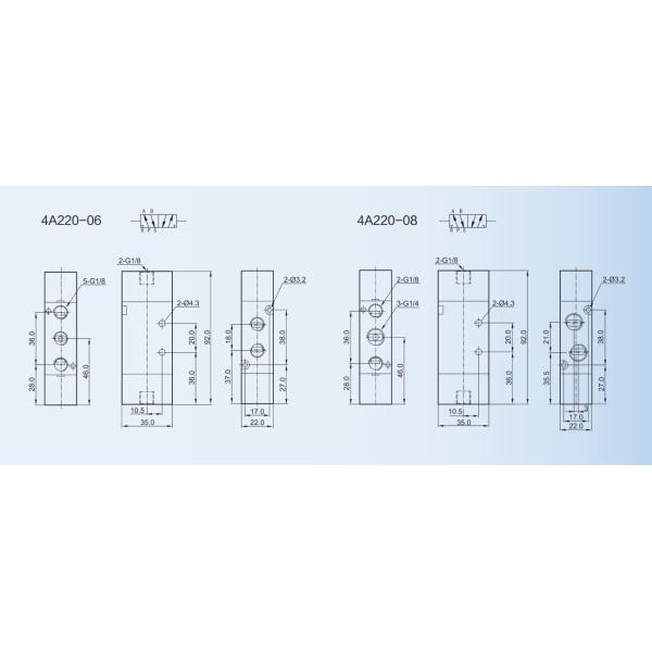 4V Series 5 / 2 Way Double Coil Solenoid Valve Normally Closed Airtac Type