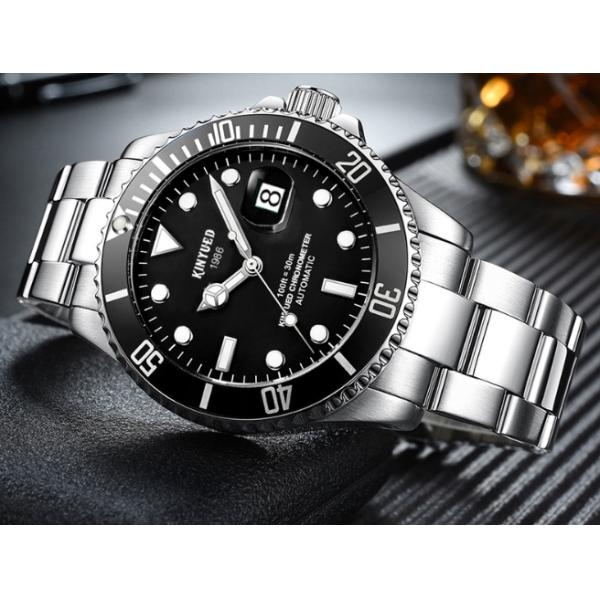 Business Fashionable Automatic Mechanical Watch Black Dial Date Display