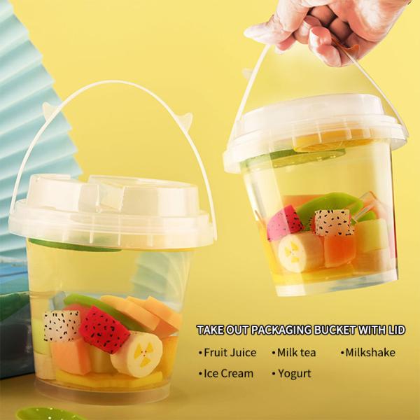 Custom Printed 12 Oz Pp Cup Clear Plastic Cups Fruit Yogurt Salad Bucket Cup
