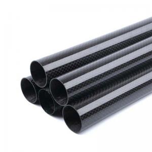 China 3K Roll Wrapped 100% Carbon Fiber Pipe Glossy Surface 80MM wholesale