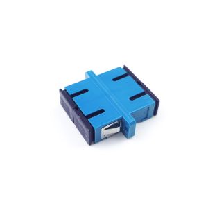 China FTTH SC Optic Fiber Adapter with UPC Eared Dustproof Duplex Coupler PBT Material wholesale