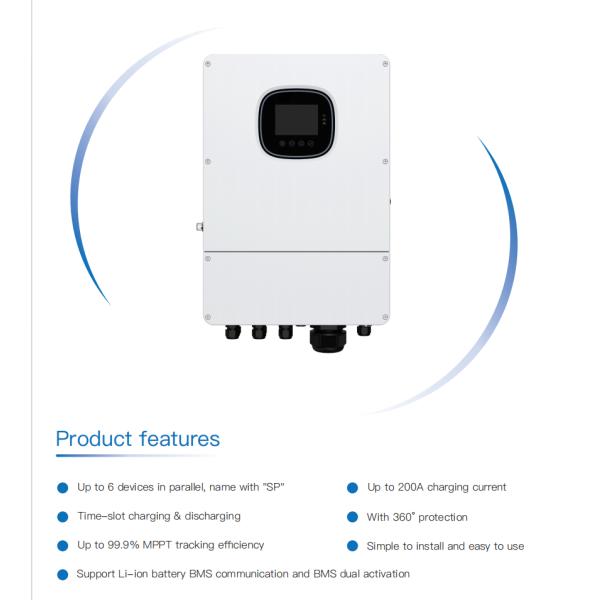 10KW Solar Inverter Low Frequency 50/60HZ 10000W On Grid Off Grid Inverter 48V Battery