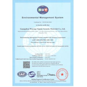 Guangzhou Wuyang Yiguan Acoustic Materials Co., Ltd. Certifications