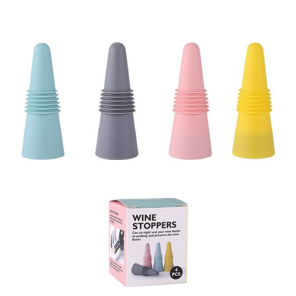 Reusable Wine Bottle Silicone Stoppers Beverage Bottle Stoppers With Grip Top To Keep Fresh