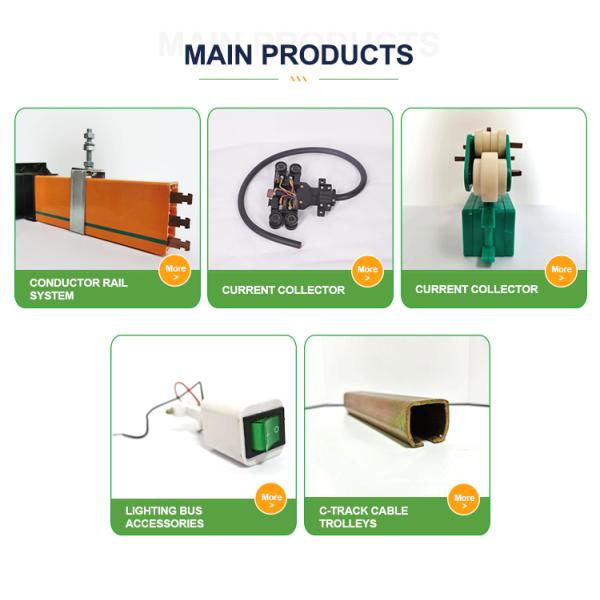 Heavy Crane Conductor Rail Down Shop Lead Slide Wire To Monorail Trolleys