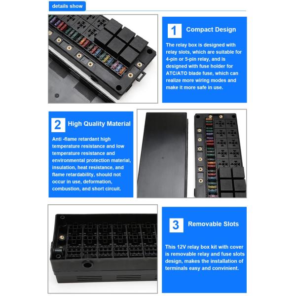 24 ways fuse 16 ways relay Waterproof Relay Socket Box 12V for Automotive Car Truck Marine Boat fuse junction