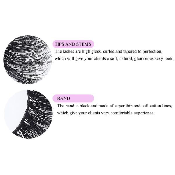 100% Mink Fur Invisible Band Eyelashes , Fashion Design Thick False Eyelashes